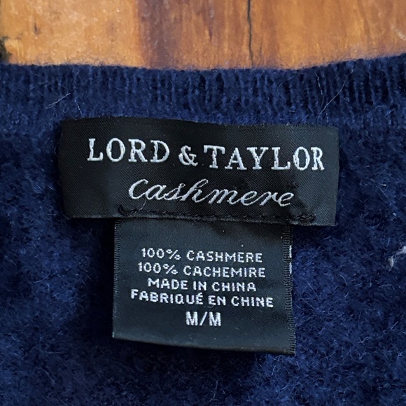 Women's Navy Crew Neck Kashmir Sweater - Picture 3 of 4